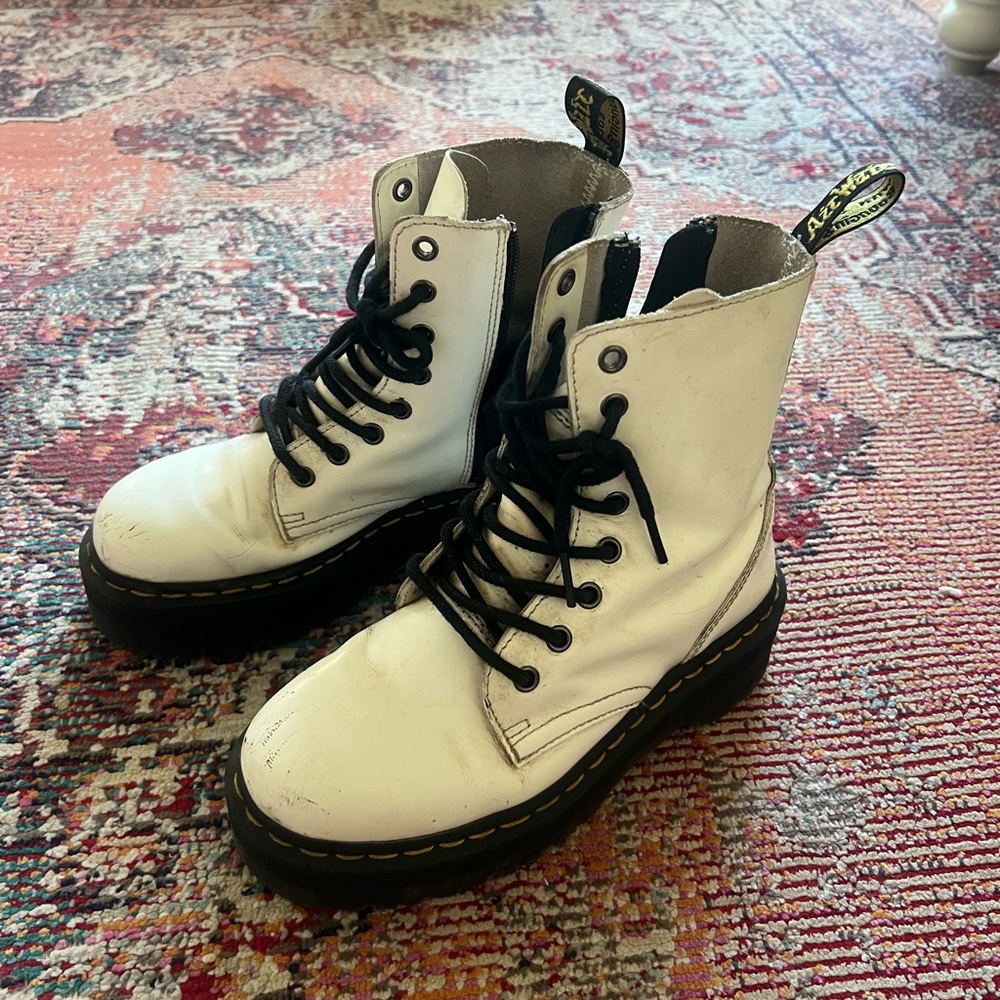 White platform doc martins